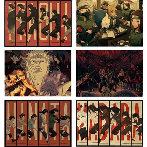 Anime Naruto Character Uzumaki Ninja Retro Poster Canvas Painting Mural Living Room Bedroom Home Wall Decoration Cuadros