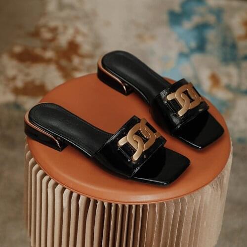 Luxury Sandals for Women Large Thick Heel Women Slippers Casual Light Damen Pumps 2021 Women Dress Shoes Zapatillas Mujer