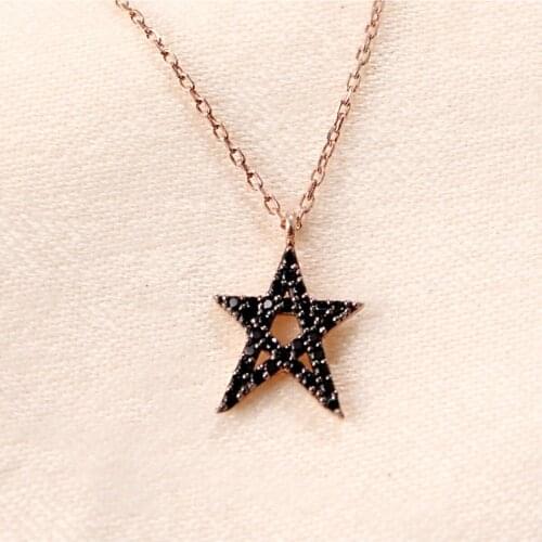 Zircon Silver Star Necklace
