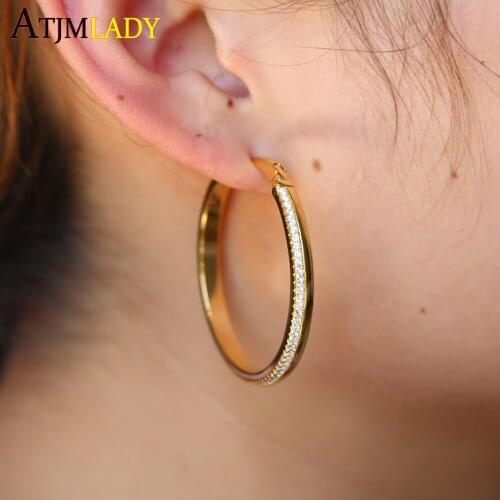 New Real design front back with Baguatte cubic zirconia cz sparking bling women fashion jewelry huggie hoop cz earring