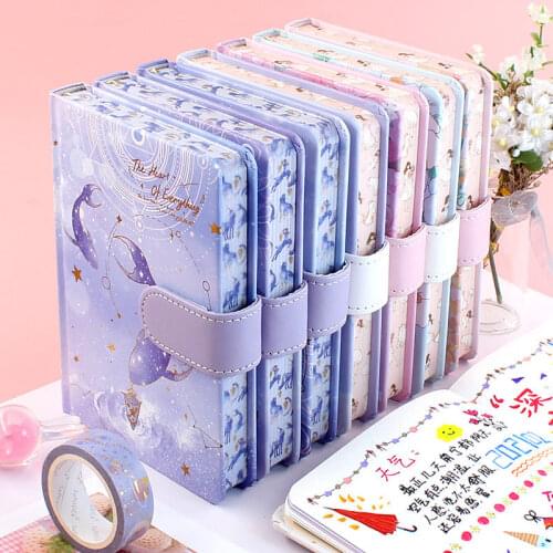 Net Celebrity Magnetic Buckle Hand Account Book Set Cute Cute Girl Hand Account Book Simple Ins Style Exquisite Notepad