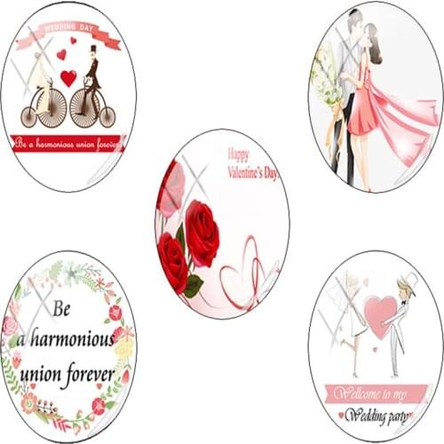 TAFREE Valentines Day Oval Shaped 18x25 mm Photo s/lot Glass Cabochon Cameo Settings Lovers Boyfriend Girlfirend Gift FQ848