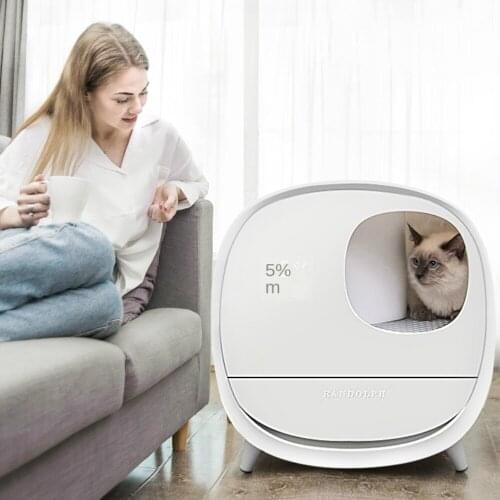 Smart Deodorant Cat Litter Box Extra Large Closed Drawer Type Cat Toilet Anti-splashing Cat Supplies Dual Mode Switching Pets