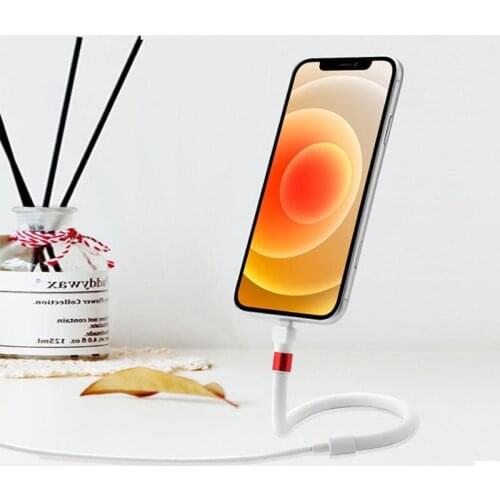 3-in-1 Universal Cable Bracket 1.2m USB Quick Charge Charger Type C Data Cord Flexible Phone Holder USB Cable Mobile Phone Cable