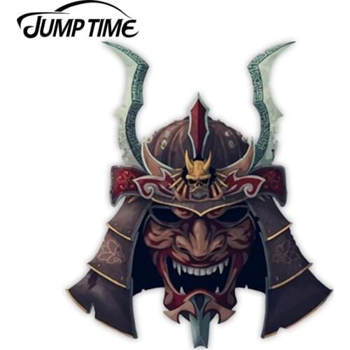 Jump Time 13 x 12cm For Samurai Helmet And Mask 3D Car Stickers Personality Computer Sticker Waterproof Decal Occlusion Scratch
