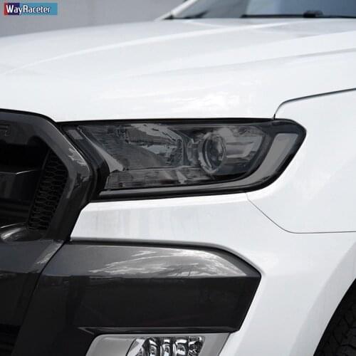 Car Headlight Protective Film Restoration Transparent Black TPU Sticker For Ford Ranger Wildtrak Raptor 2015-Present Accessories
