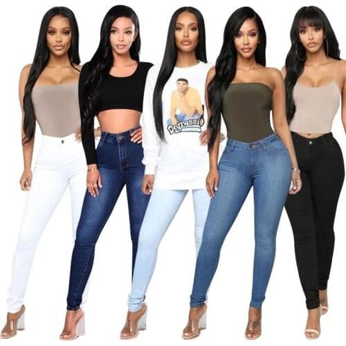 Womens Skinny High Stretch Jeans Pencil Pants Women Jeans