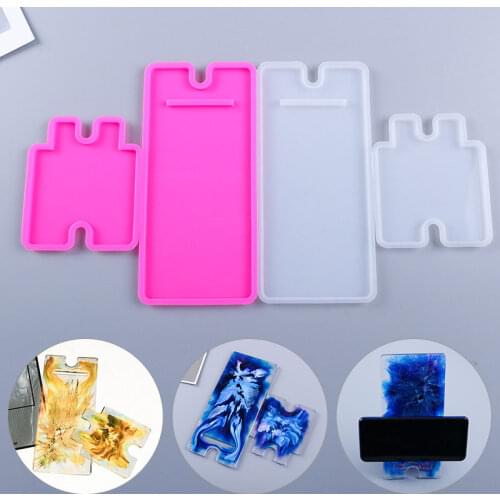 1Pcs Cellphone Bracket Holder Crystal Epoxy Resin Mold Handmade Mobile Phone Stand Silicone Mould DIY Crafts Making Tool