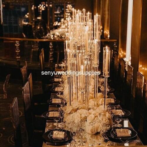 4pcs )Acrylic Tall Centerpiece Candlestick Candelabra for Wedding senyu1420