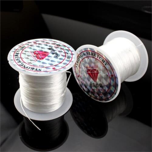 2pcs 1.0mm Diy bracelet&necklace wire/cord/string/thread Jewelry Making Transparent Stretchy Elastic Rope Line Beads Cord