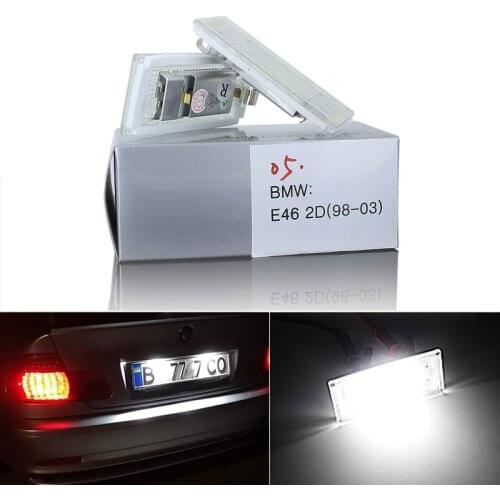 2pcs No error LED License Number Plate Light Lamp Car license plate lamp light For BMW 325i 328i 318 320 E46 2D M3 Facelift