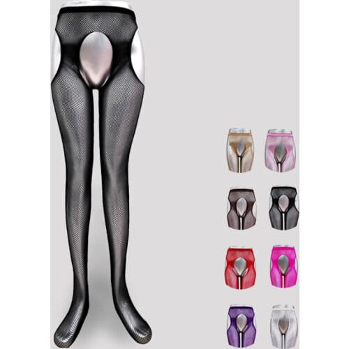 2021 High Quality Sexy Women Fishnet Tight Open Crotch Elastic Party Club Stockings Panty Hose Nylon Plus Size Mesh Pantyhose