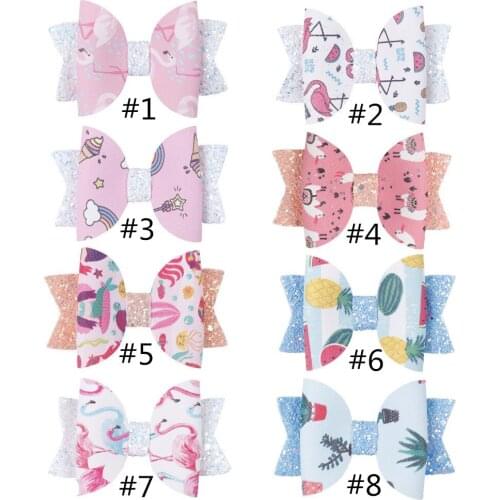 30 pcs/lot, Hot sale 3 inch leather onion powder glitter bow with hair clip hair ornament tiara fashion accessories