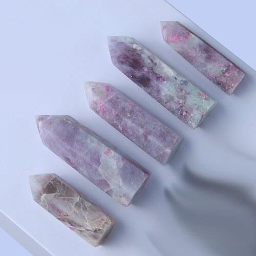 5-8cm Natural Quartz Tower Tourmaline of plum blossom Crystal Point Energy Gemstone Reiki DIY Gift