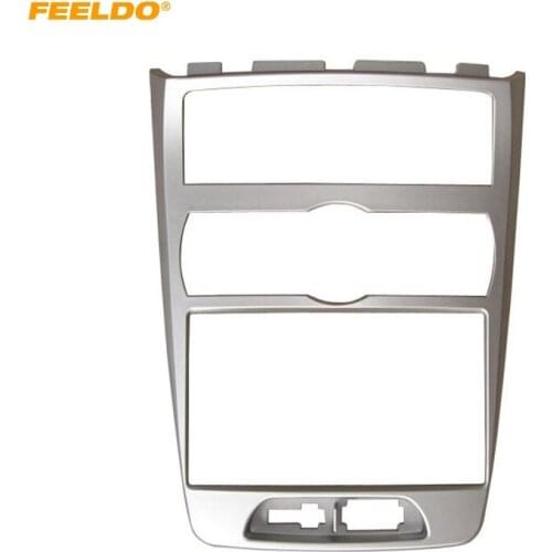 FEELDO Car 2Din Radio Fascia Frame for Hyundai Rohens (UK Type/Auto AC/RHD) Dash Panel Frame Mount Kit #AM5135