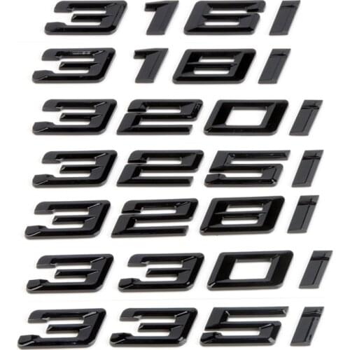 New Style Car Bright Black 3D Emblem for BMW 3 5 7 Series328I 330I 335I 340I 335 E30 E36 E39 E60 F30 E90 Trunk Lid Sticker