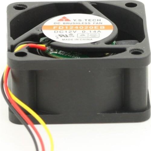 Free Shipping 3pin mute FD124020EB cooling fan 40x40x20mm for Y.S Tech 12VDC 0.12A