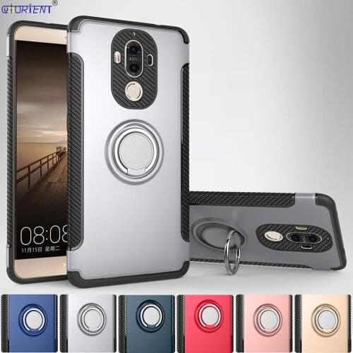 For Huawei Mate 9 Matte Case Mate9 MHA-L09 MHA-L29 MHA-AL00 Stand Ring Fitted Phone Cover MHA L29 L09 AL00 Shockproof Back Funda
