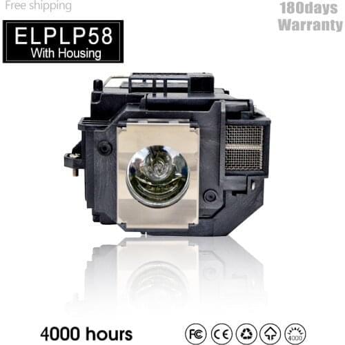 For ELPLP58 EB-X92 EB-S10 EX3200 EX5200 EX7200 EB-S9 EB-S92 EB-W10 / EB-W9 / EB-X10 EB-X9 for Projector Lamp With Housing