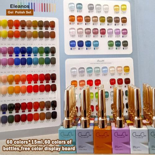 Eleanos Nail Polish Varnish New Arrivals 60 Colors Neon Colors Nail Gel Polish Set Manicure Soak Off UV Gel For Nail Salon