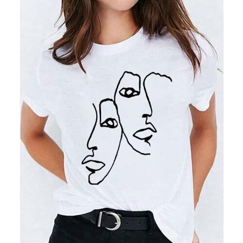 T-shirt For Women Stick figure T Shirt Fun Retro Tops Female Leisure Round Neck Simple Short Sleeve tshirt Ladies Plus Size 3XL