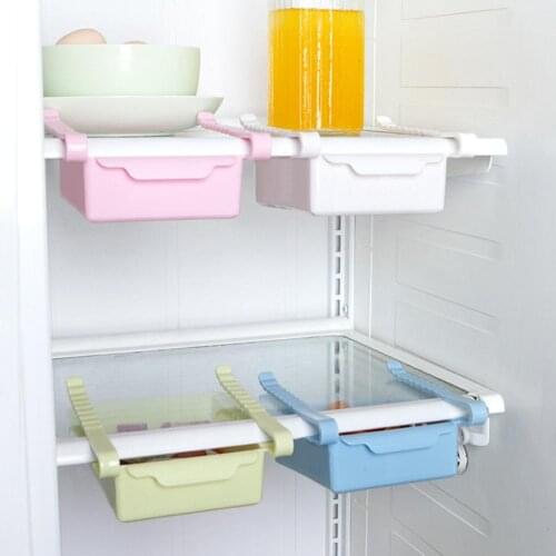 Hot Kitchen Freezer Refrigerator Slide Drawer Save Space Shelf Shelf Storage Box Freshness Assortment Shelf Storage Box