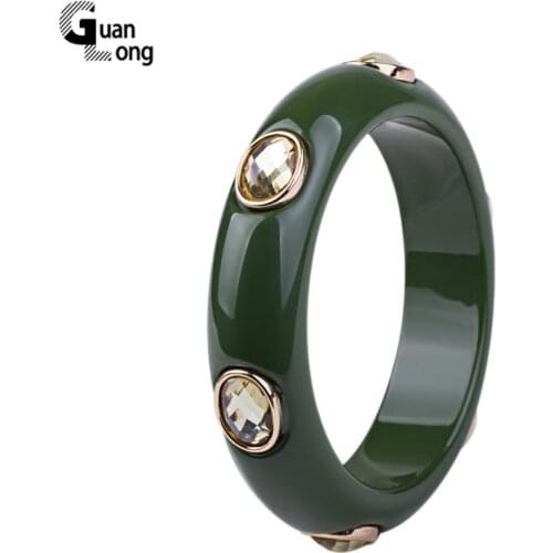 Guanlong Vintage Fashion Resin Cuff Bracelets Bangles for Women Crystal Metal Acrylic Wide Geometric Bracelets Charm Jewelry