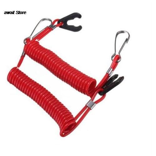 JETTING Red 1PCS Boat Outboard Engine Motor Lanyard Kill Stop Switch Safety Tether For