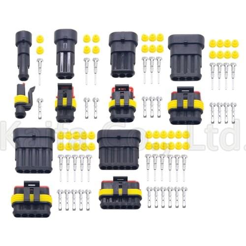 5 sets Kit 1P 2P 3P 4P 5P 6P AMP 1.5 male and female Plug Automotive waterproof connectors Xenon lamp lamp connector for car