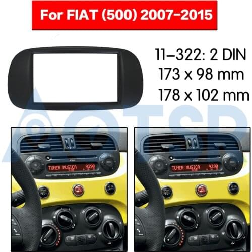 2 din Radio Fascia for FIAT (500) 2007-2015 Stereo Audio Panel Mount Installation Dash Kit Frame Adapter Radio Stereo DVD CD ABS