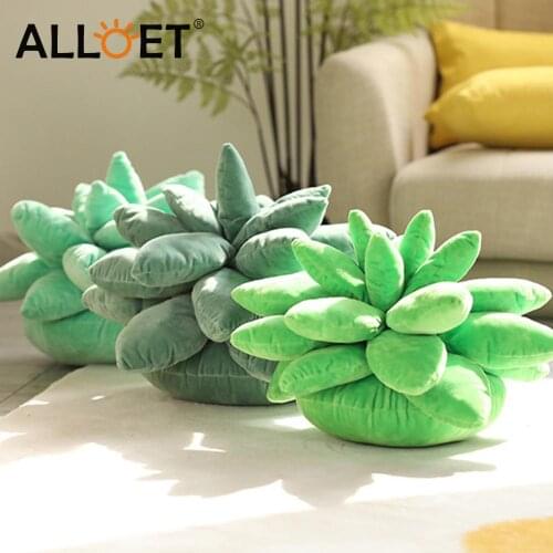 Creative Succulent Throw Pillow Decor for Garden Green Lovers Cute Accent Succulents Sleeping Seat Pillow Cushion
