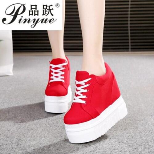 Women Autumn Sneakers Platform Heels Casual Shoes Thick Sole Breathable Ladies Vulcanized Shoes Sneakers Zapatos Mujer