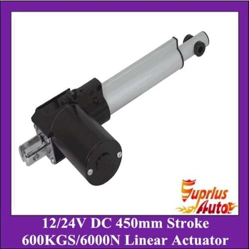 100% Factory Original 12/24V actuator linear, 450mm/ 18inch stroke, 1320lbs/ 600kgs/ 6000N Max Load linear actuator