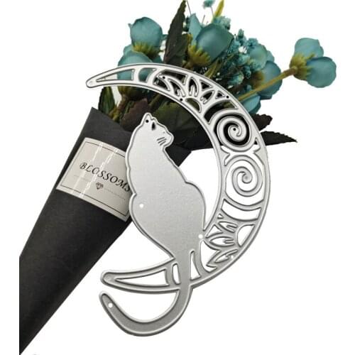 DIY Moon Animal Cat Metal Cutting Dies Cut Mold or DIY Scrapbooking Decoration Embossing Card Craft Die Cut Blade Punch Stencils