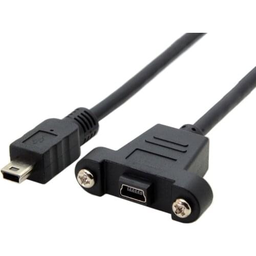 Micro-USB 5pin Micro USB 2.0 & Mini-USB 5pin Mini USB 2.0 Male to Female connector adapter Cable 30cm 50cm With Panel Mount Hole