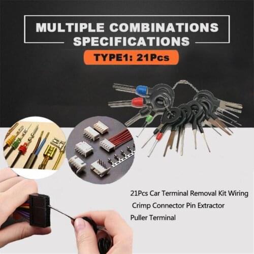 21Pcs Car Terminal Removal Kit Wiring Crimp Connector Pin Extractor Puller Terminal Repair Professional RemoverHand Tools