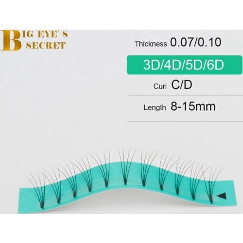 Big eyes secret 3D 4D 5D 6D Short Stem False Lashes Premade Russian Volume Fans Faux Mink Eyelash Extensions Makeup Lashes