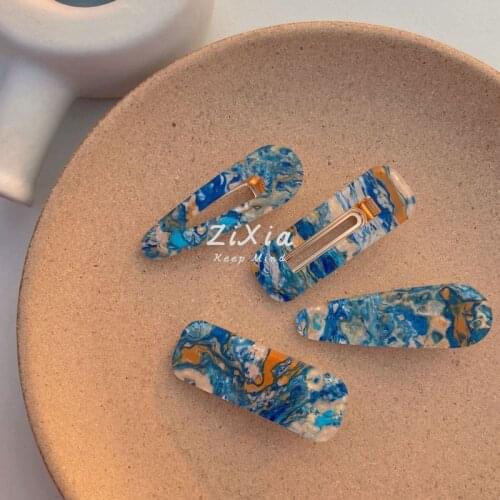 New Acrylic Acetate Hair Clip New Stone Headdress Girl Liu Hai Broken Hair Mermaid Ji Edge Clip Hair Accessories