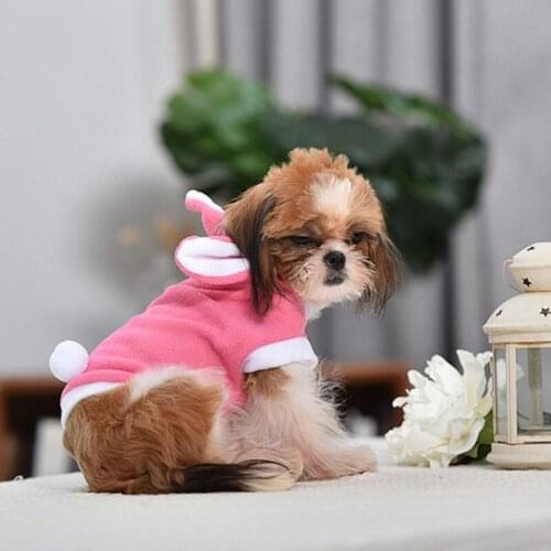 Pet Autumn Winter Flannel Warm Hoodie Cute Rabbit Cosplay Dress Up Coat Pet Rabbit Soft Breathable Hoodie