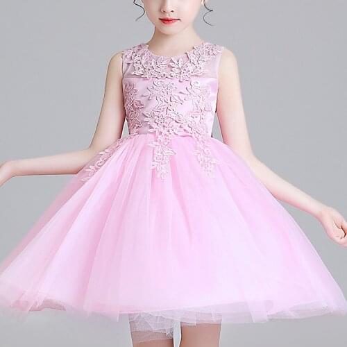 Girls‘ Dress Wedding Party Clothes Flower Casual Gown Princess Summer Girls Frock Vestidos Dress Childrens Sweet Dress bx2803