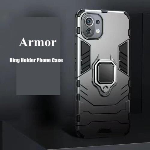 Shockproof Armor Case For Xiaomi Mi 11 Lite Ring Stand Back Cover For Xiaomi Mi 11 Ultra Redmi K40 Pro 11i Poco F3 Coque Funda