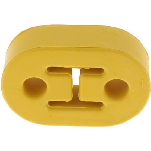 Car Racing Rubber Exhaust Hanger Insulators - 2 Holes (Yellow)