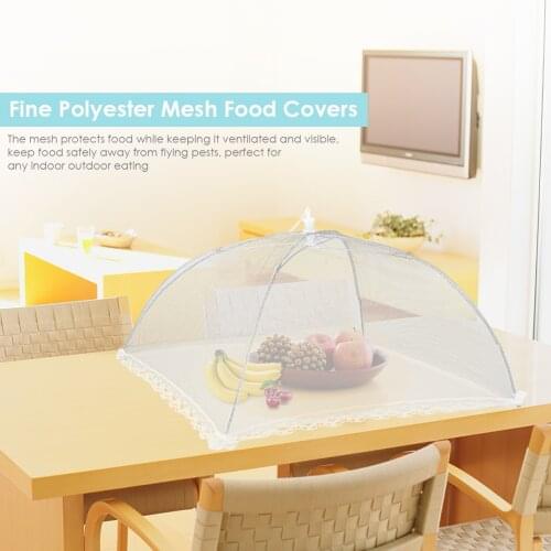 6Pcs Large Mesh Screen Food Cover Tent Umbrella Reusable And Collapsible Outdoor Picnic Food Covers Mesh Food Cover Net