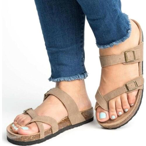 Women Open Toe Slide Buckle T-Strap Platform Flip Flop Sandals Anti-Slip Breathable Beach Slipper Shoes Soft Sole Slide Loafers