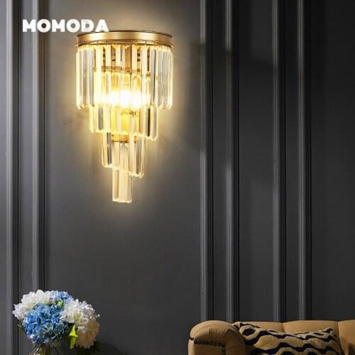 Modern LED Wall Lamps Luxury Gold Metal Crystal Spiral Indoor Lighting Fixture Bedroom Living Room Corridor Wall Sconce Lustre