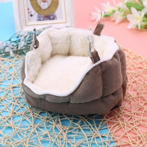 Warm Sleeping Bed - Pet Nest Velvet Hanging Sofa Bed - Small Pet Hammock - Practical Cat Bed - for Ferret Hamster Guinea Pig Squ