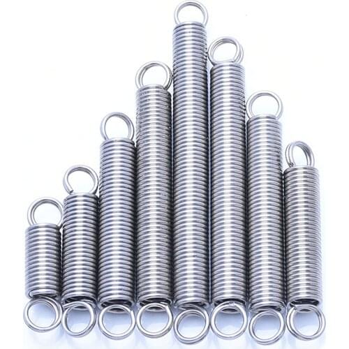 10pcs Wire Diameter 0.8mm Extending Extension Springs Double Loop-End 304 Stainless Steel Length 25/30/35/40/50/60/70/80-200mm