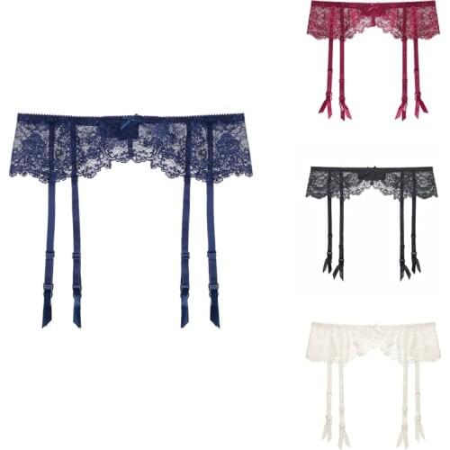 Women Garter Belts Sexy Lady Garter Belt Thigh Lace Lingerie Supplies With Non-Slip Adjustable Buckle Female Stockings Suspender