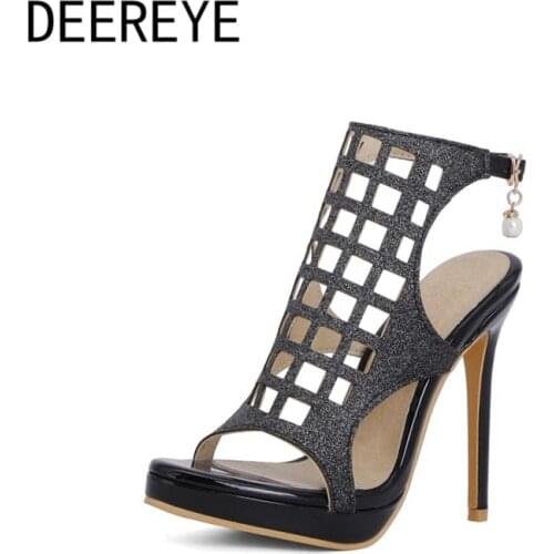 Elegant Special Material Ankle Wrap White Pearls Hollow Out Slingback Thin Heel 12CM Women High Shoes Peep Toe Sandals For Prom