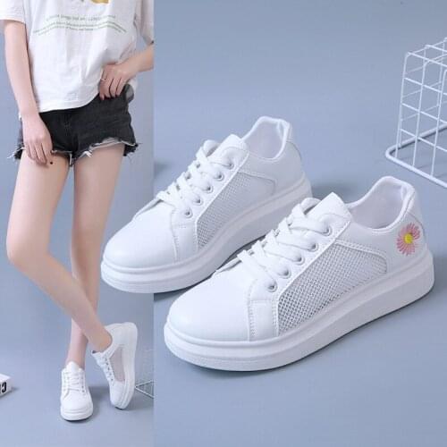 Woman Vulcanize Shoes Sneakers Genuine Leather Womens White Casual Designer Sport Walking Running Summer Platform Flats Shoes